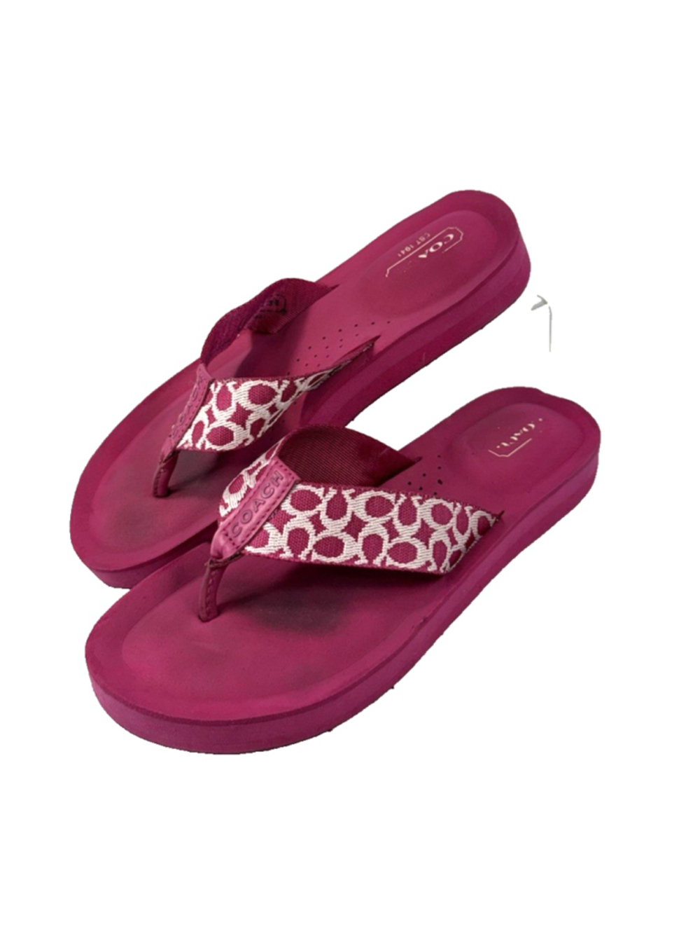 Pink Coach Women’s Size 6.5 B Jessalyn Signature Logo Sandals FlipFlops